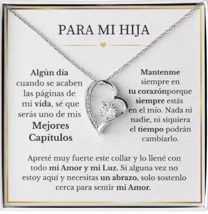 Collar "Para Mi Hija" - Corazones Entrelazados con Mensaje Especial