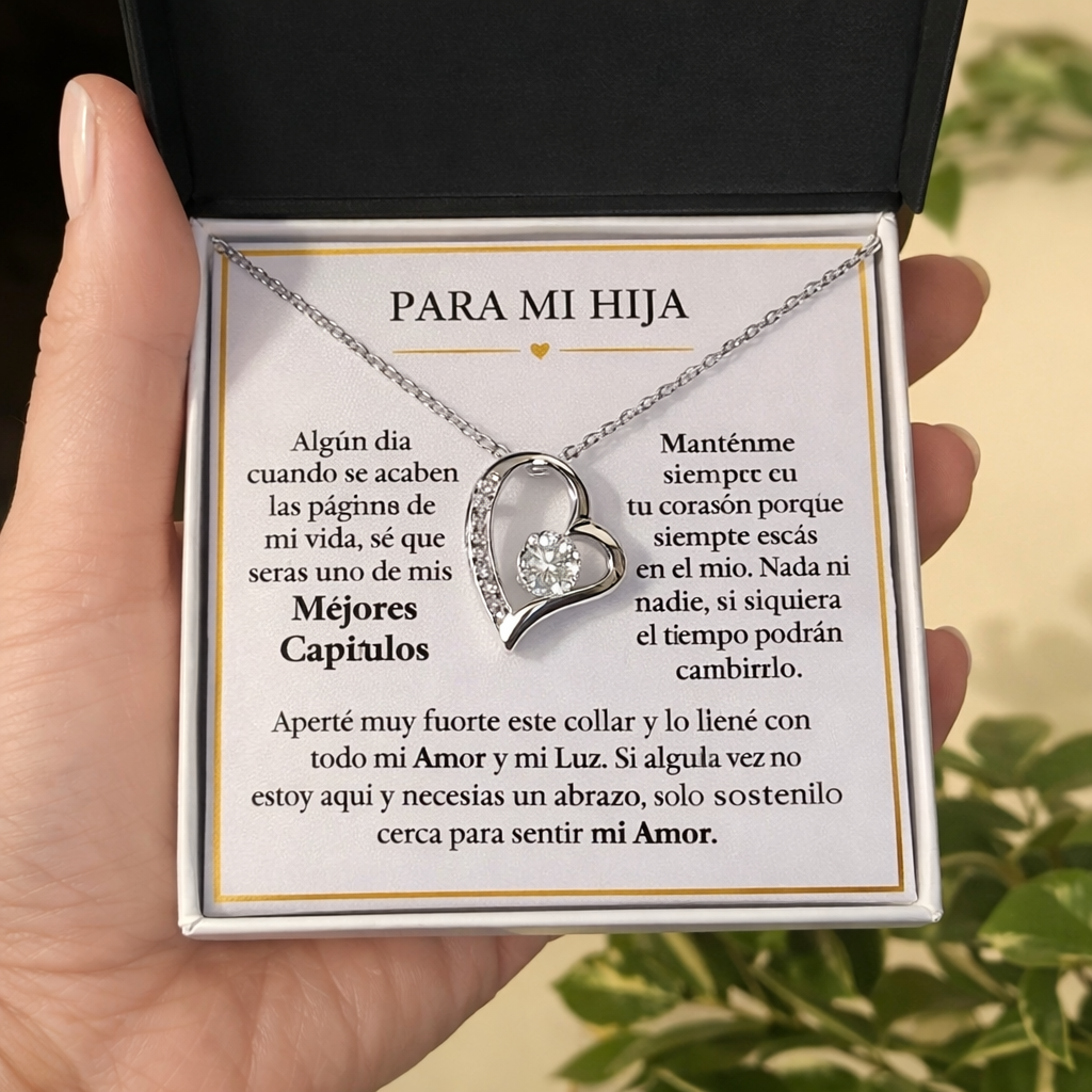 Collar "Para Mi Hija" - Corazones Entrelazados con Mensaje Especial