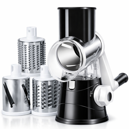 Rallador Rotatorio Manual Multifunción – Corta, Ralla y Lamina en Segundos