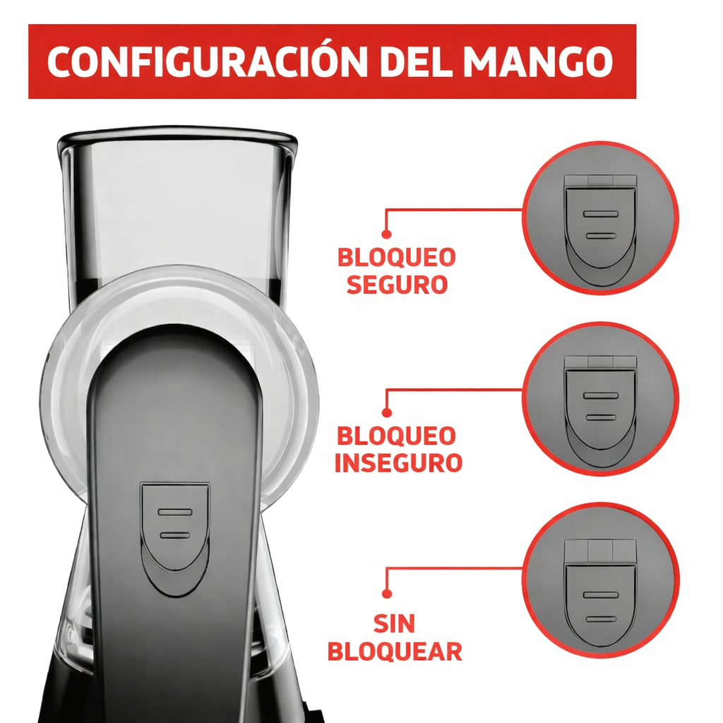 Rallador Rotatorio Manual Multifunción – Corta, Ralla y Lamina en Segundos